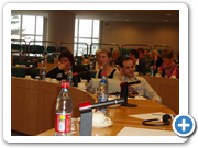 Reunión de European Polio Union, en el Parlamento Europeo, para asistir a la exposición de los problemas médicos del SPP, por el Dr. Nollet (Holanda) y el Dr. Borg (Suecia), ante los europarlamentarios. Bruselas 17 de octubre de 2007.