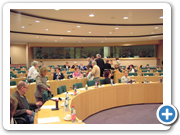 Reunión de European Polio Union, en el Parlamento Europeo, para asistir a la exposición de los problemas médicos del SPP, por el Dr. Nollet (Holanda) y el Dr. Borg (Suecia), ante los europarlamentarios. Bruselas 17 de octubre de 2007.